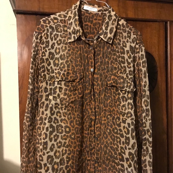 Equipment sheer silk leopard blouse long sleeve - Picture 4 of 4